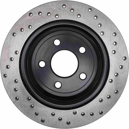 StopTech Sport Cross Drilled Brake Rotor; Rear Right