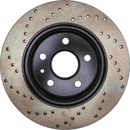 StopTech Sport Cross Drilled Brake Rotor; Rear Left