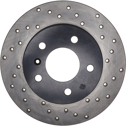 StopTech Sport Cross Drilled Brake Rotor; Rear Left