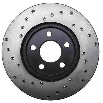 StopTech Sport Cross Drilled Brake Rotor; Front Left