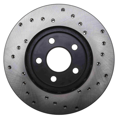StopTech Sport Cross Drilled Brake Rotor; Front Right