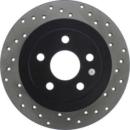 StopTech Sport Cross Drilled Brake Rotor; Rear Left