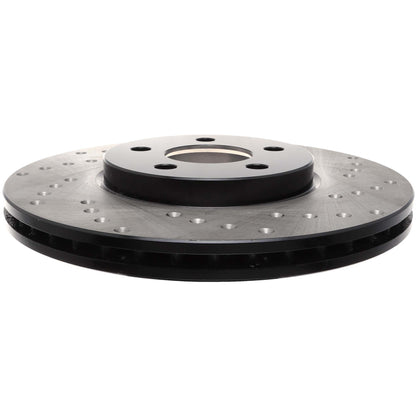StopTech Sport Cross Drilled Brake Rotor; Front Left