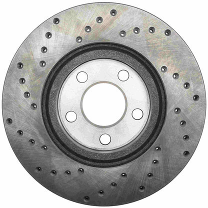 StopTech Sport Cross Drilled Brake Rotor; Front Left