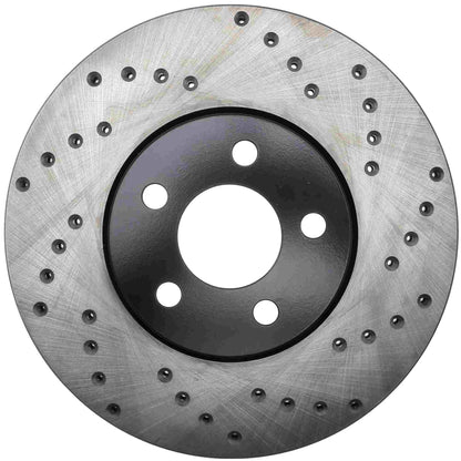 StopTech Sport Cross Drilled Brake Rotor; Front Left