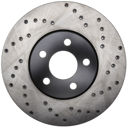 StopTech Sport Cross Drilled Brake Rotor; Front Left
