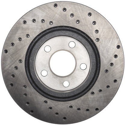 StopTech Sport Cross Drilled Brake Rotor; Front Right