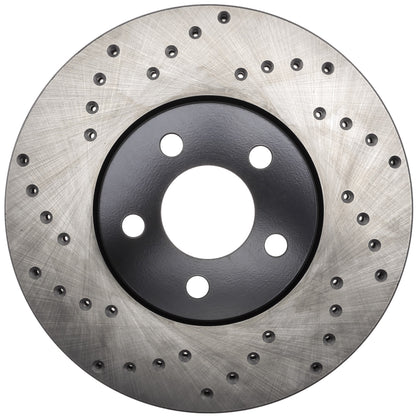 StopTech Sport Cross Drilled Brake Rotor; Front Right