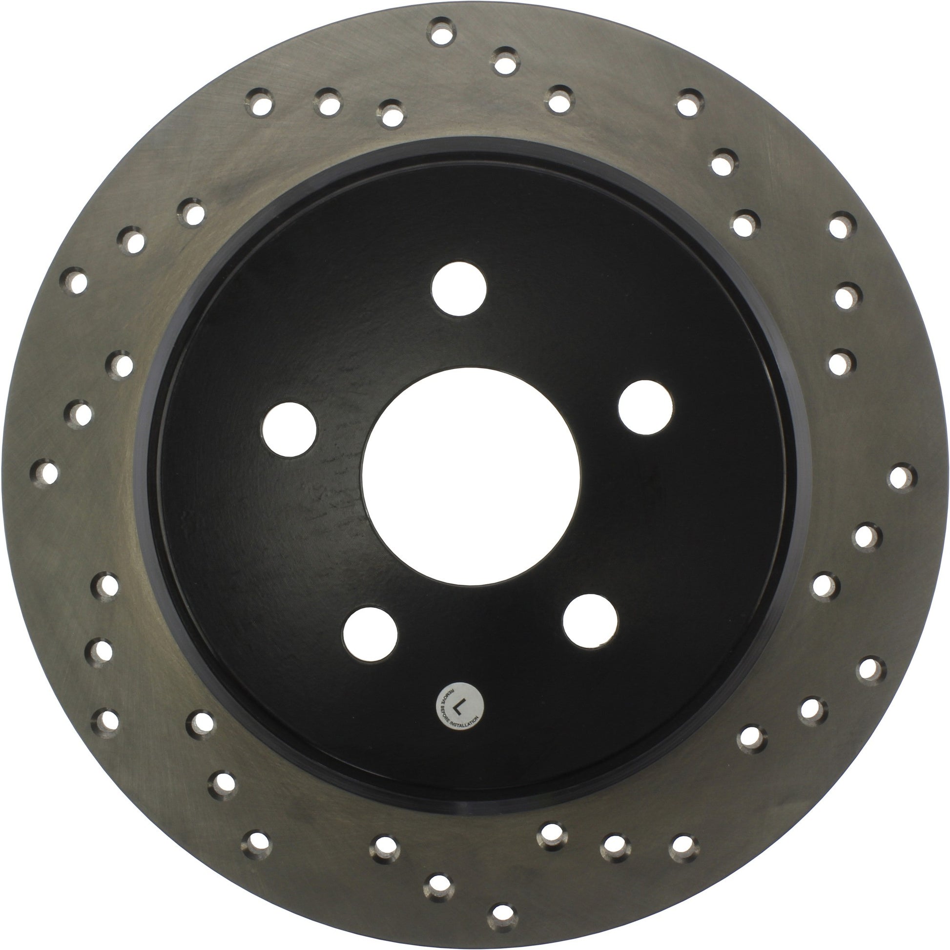 StopTech Sport Cross Drilled Brake Rotor; Rear Left