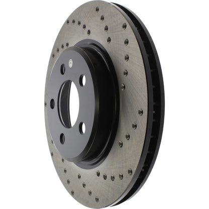StopTech Sport Cross Drilled Brake Rotor; Front Left