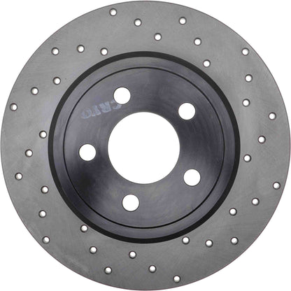StopTech Sport Cross Drilled Brake Rotor; Rear Left