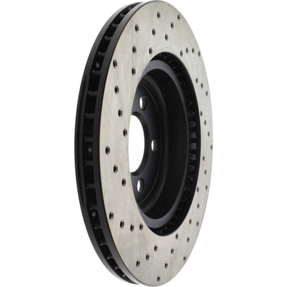 StopTech Sport Cross Drilled Brake Rotor; Front Left