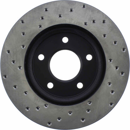 StopTech Sport Cross Drilled Brake Rotor; Front Left
