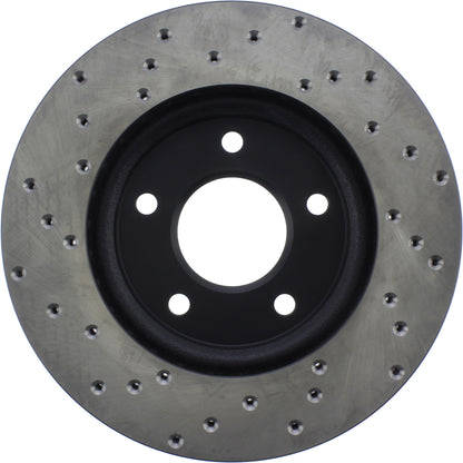 StopTech Sport Cross Drilled Brake Rotor; Front Left