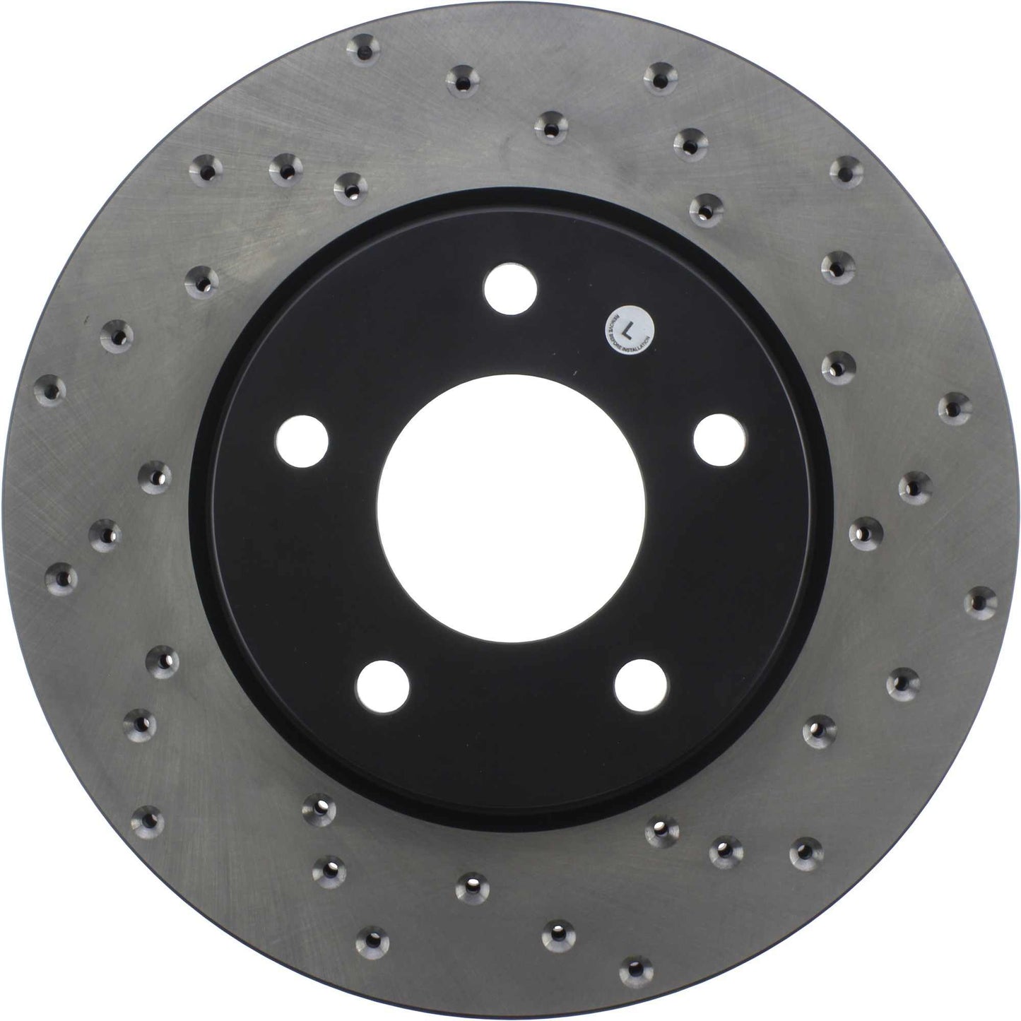 StopTech Sport Cross Drilled Brake Rotor; Front Left