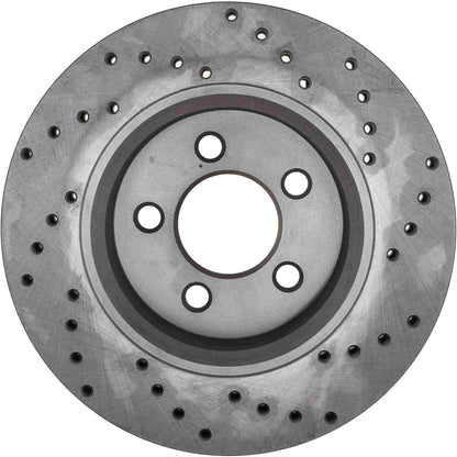 StopTech Sport Cross Drilled Brake Rotor; Front Right