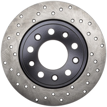 StopTech Sport Cross Drilled Brake Rotor; Rear Right