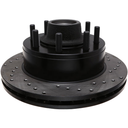 StopTech Sport Cross Drilled Brake Rotor; Front Left