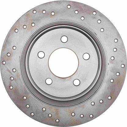 StopTech Sport Cross Drilled Brake Rotor; Rear Right