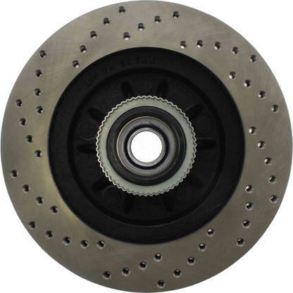 StopTech Sport Cross Drilled Brake Rotor; Front Left