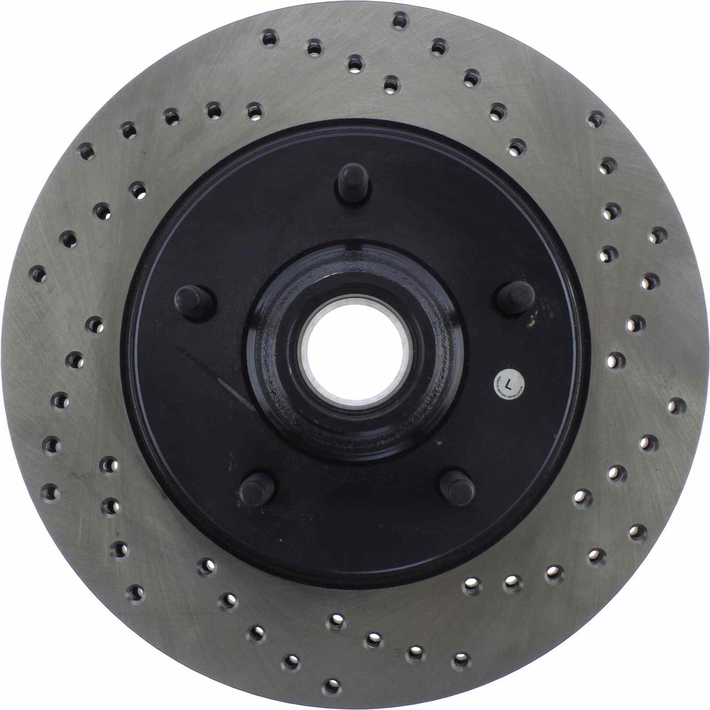 StopTech Sport Cross Drilled Brake Rotor; Front Left
