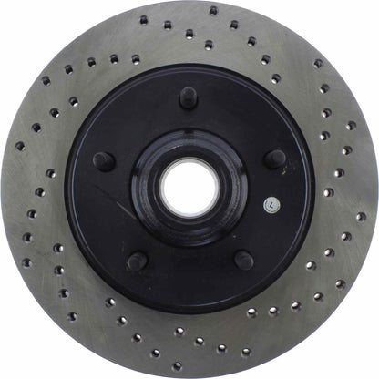 StopTech Sport Cross Drilled Brake Rotor; Front Left