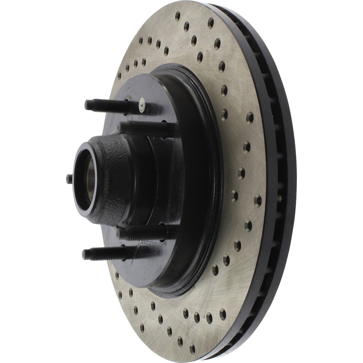 StopTech Sport Cross Drilled Brake Rotor; Front Left