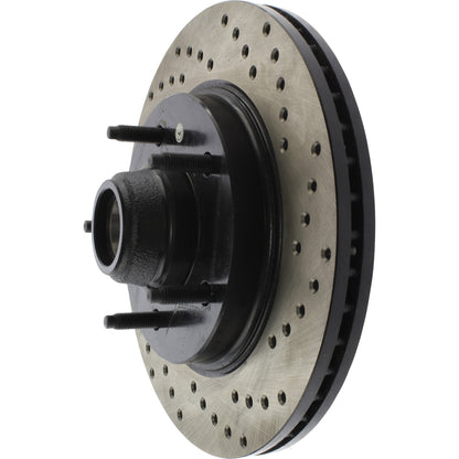 StopTech Sport Cross Drilled Brake Rotor; Front Left