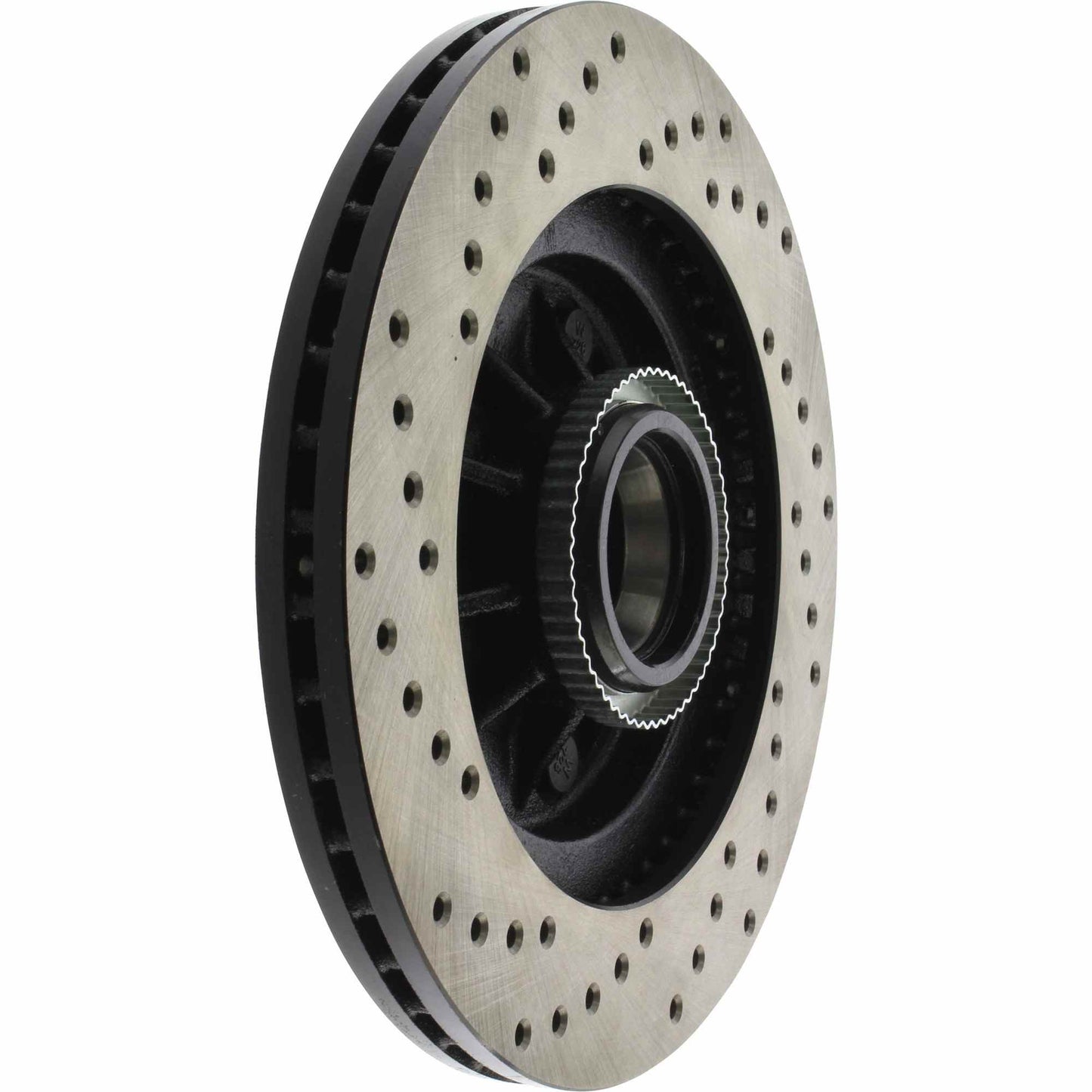 StopTech Sport Cross Drilled Brake Rotor; Front Left
