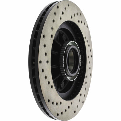 StopTech Sport Cross Drilled Brake Rotor; Front Left