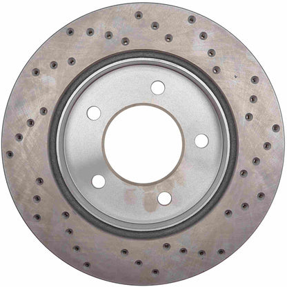 StopTech Sport Cross Drilled Brake Rotor; Front Right