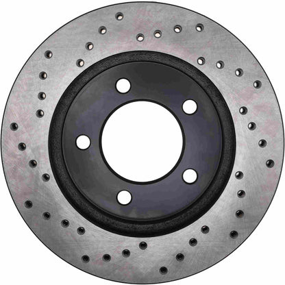 StopTech Sport Cross Drilled Brake Rotor; Front Left