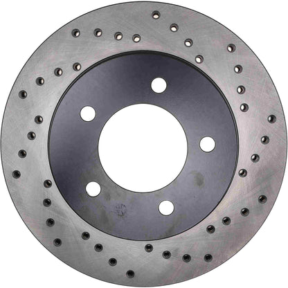 StopTech Sport Cross Drilled Brake Rotor; Front Left