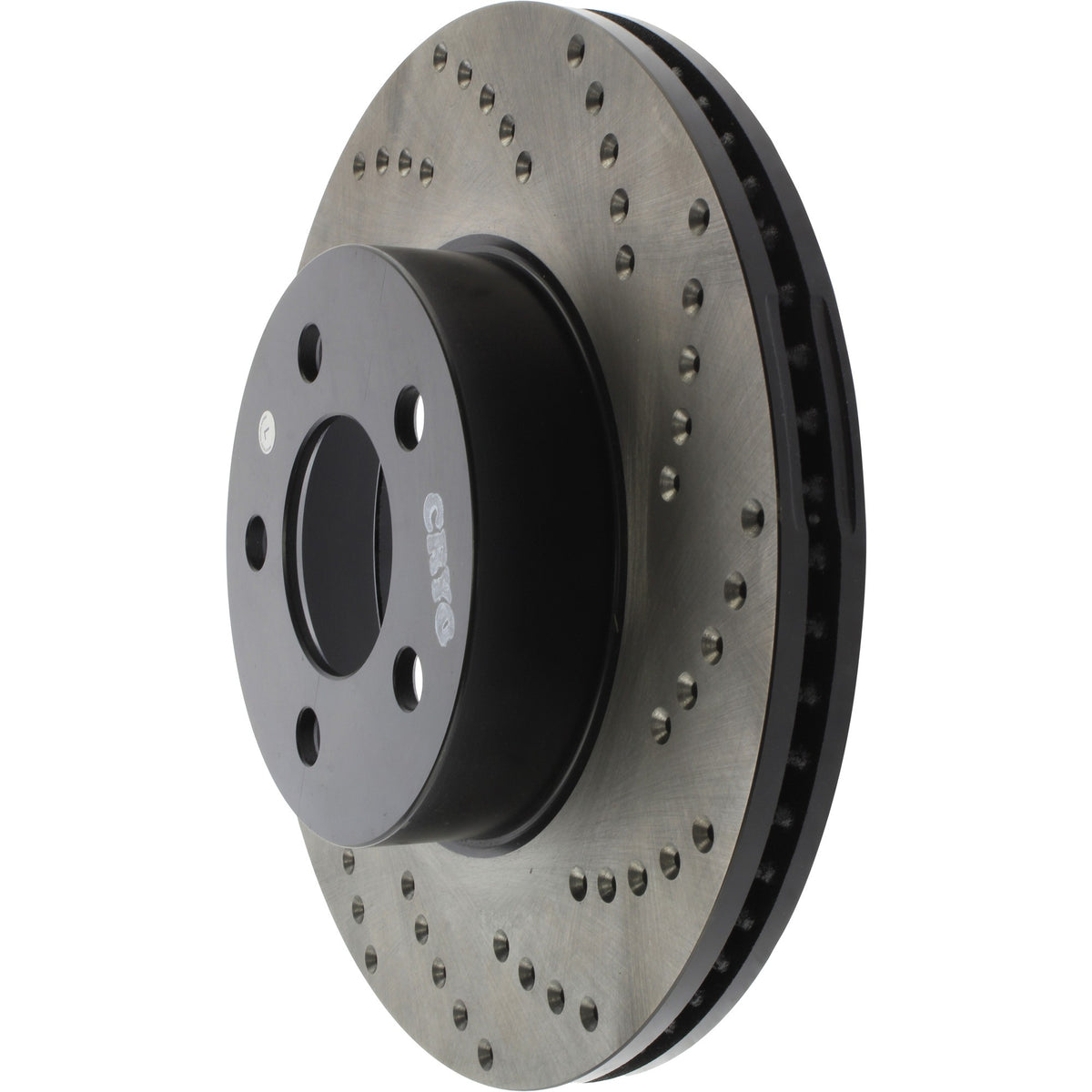 StopTech Sport Cross Drilled Brake Rotor; Front Left