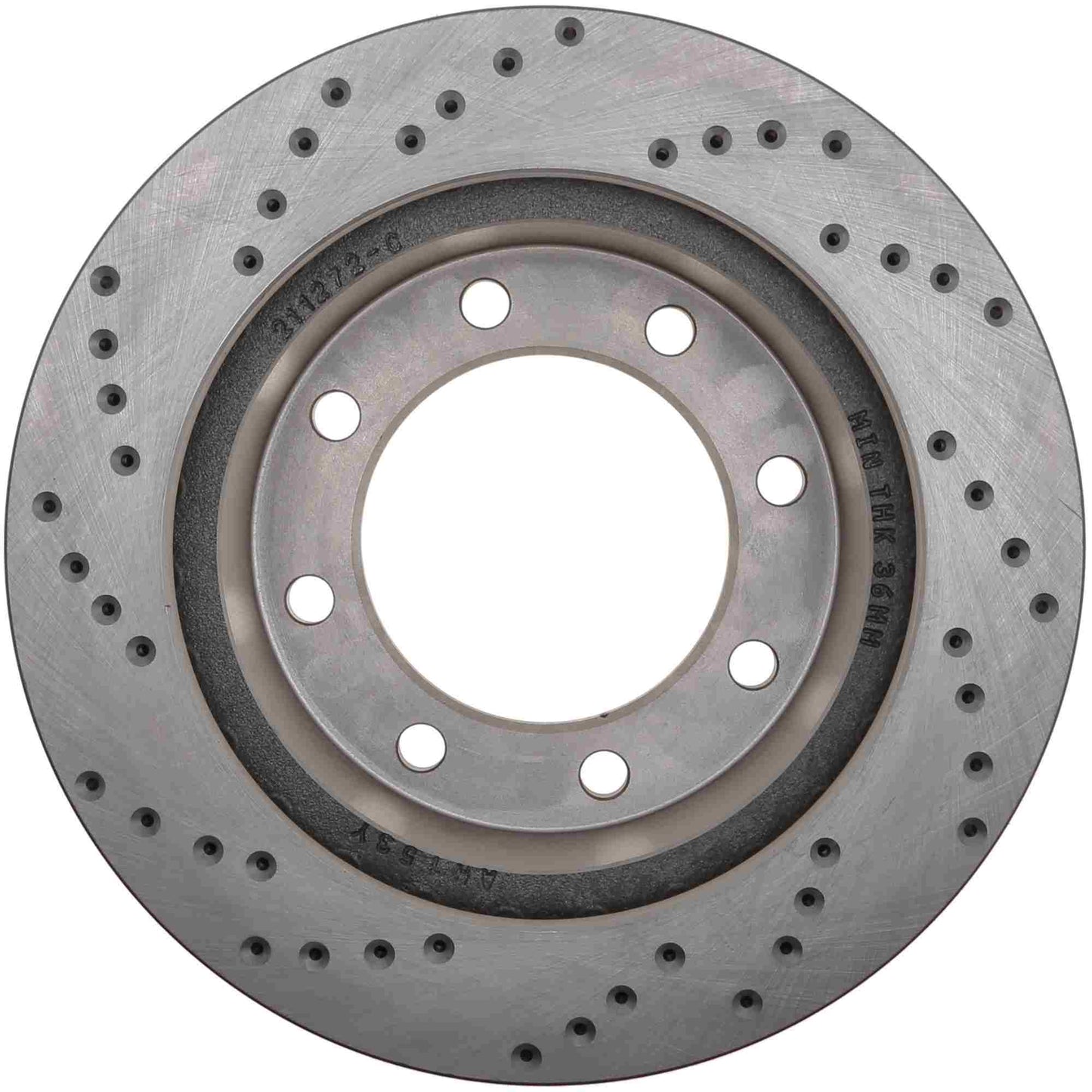 StopTech Sport Cross Drilled Brake Rotor; Front Left