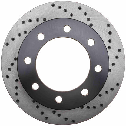 StopTech Sport Cross Drilled Brake Rotor; Front Left