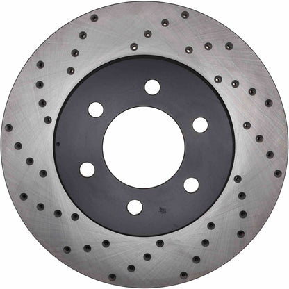 StopTech Sport Cross Drilled Brake Rotor; Front Right