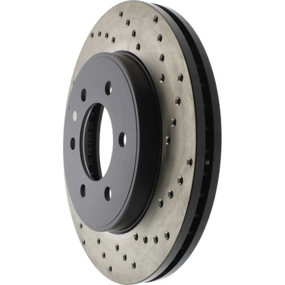 StopTech Sport Cross Drilled Brake Rotor; Front Left