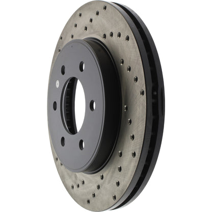 StopTech Sport Cross Drilled Brake Rotor; Front Right