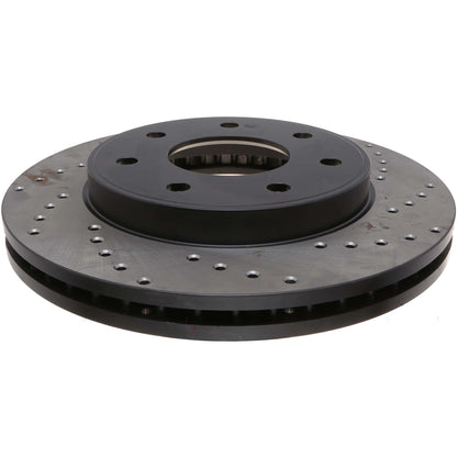 StopTech Sport Cross Drilled Brake Rotor; Front Left