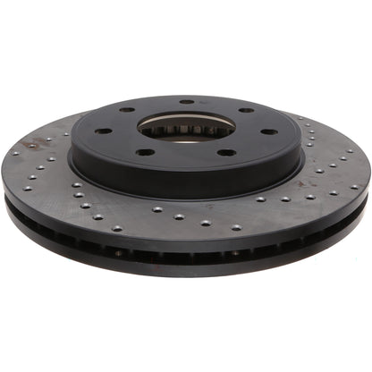 StopTech Sport Cross Drilled Brake Rotor; Front Left