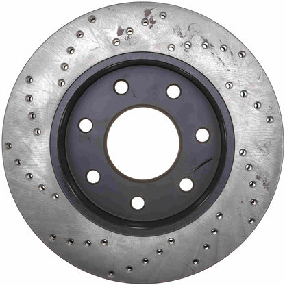 StopTech Sport Cross Drilled Brake Rotor; Front Left