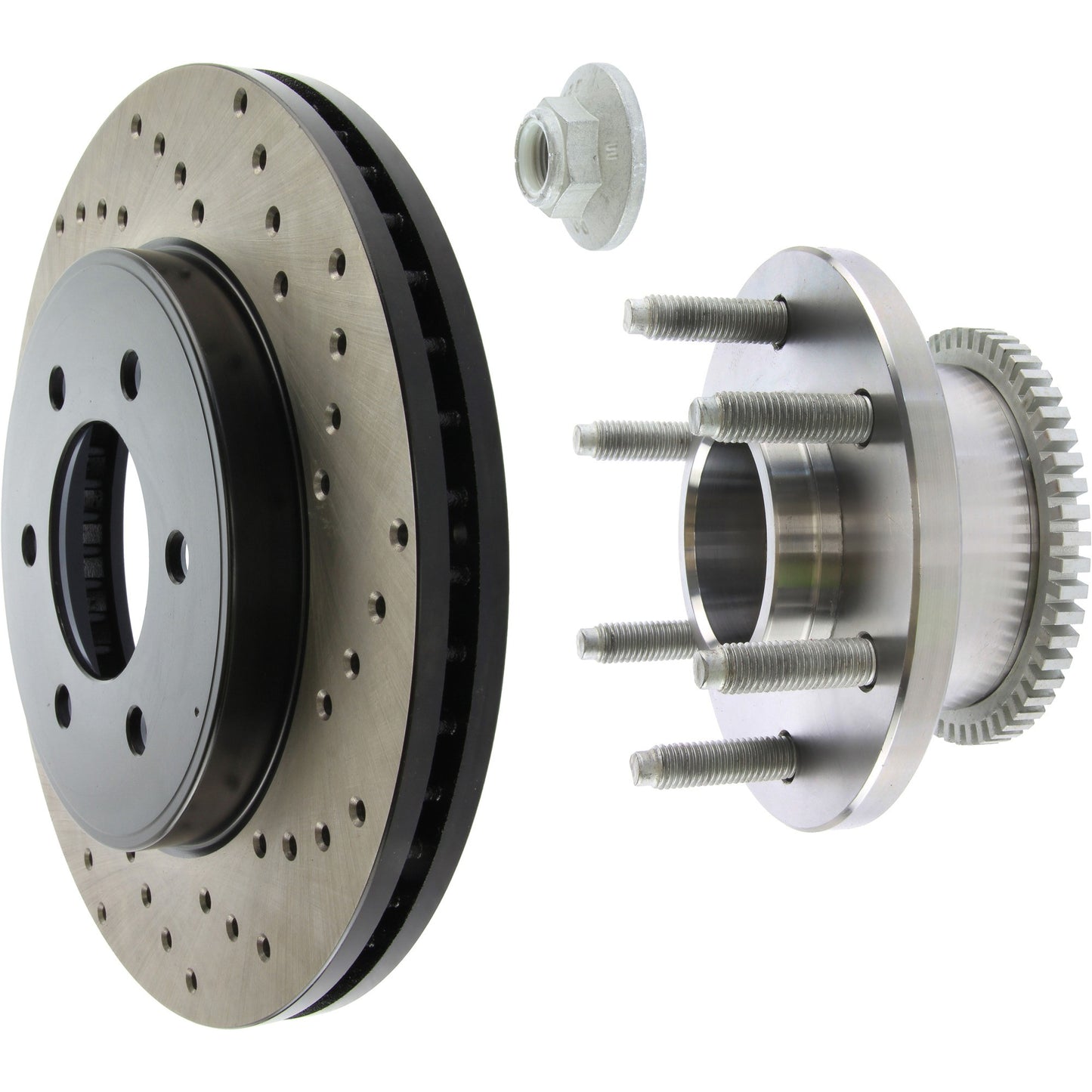 StopTech Sport Cryo Cross Drilled Brake Rotor; Front Left