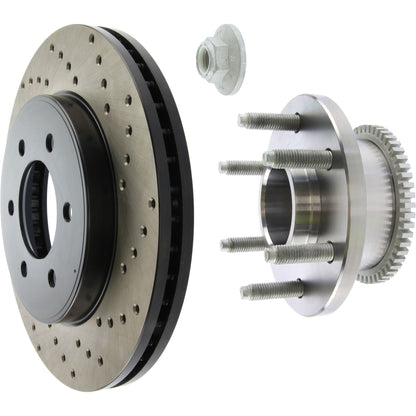 StopTech Sport Cryo Cross Drilled Brake Rotor; Front Left