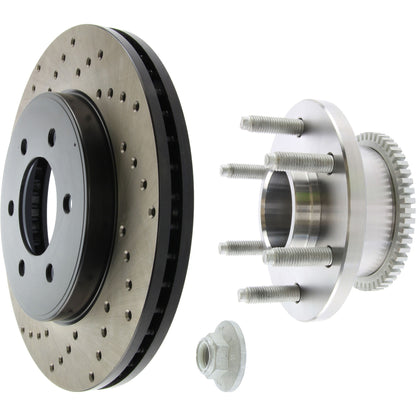 StopTech Sport Cryo Cross Drilled Brake Rotor; Front Right