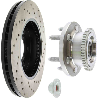 StopTech Sport Cryo Cross Drilled Brake Rotor; Front Right