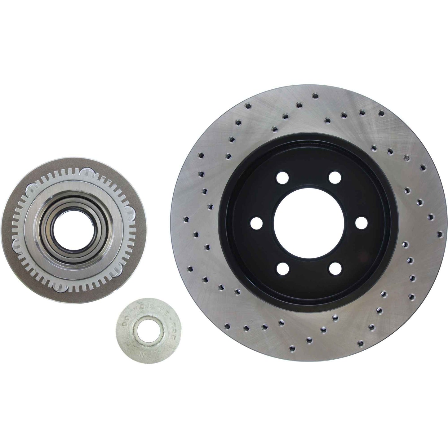 StopTech Sport Cross Drilled Brake Rotor; Front Left