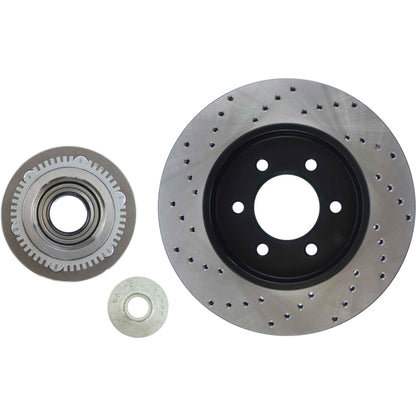 StopTech Sport Cross Drilled Brake Rotor; Front Left