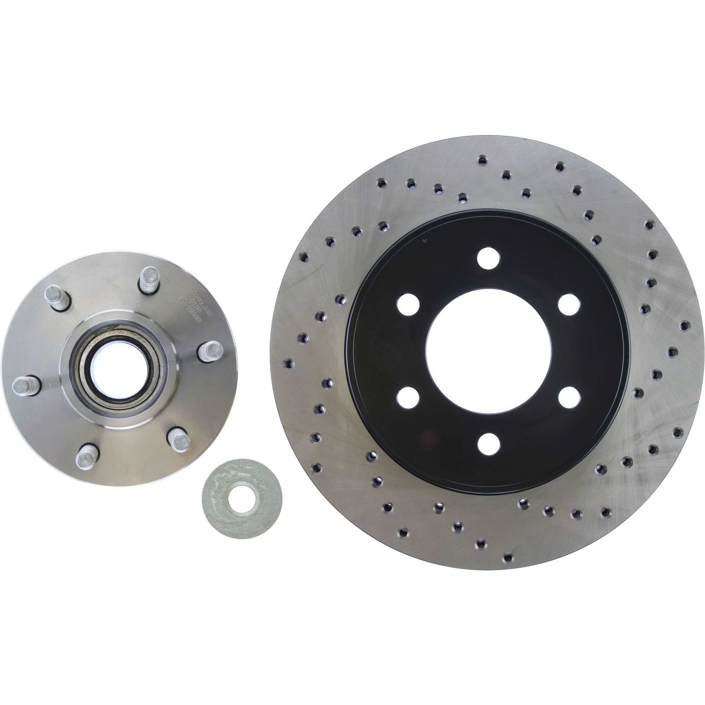 StopTech Sport Cross Drilled Brake Rotor; Front Left