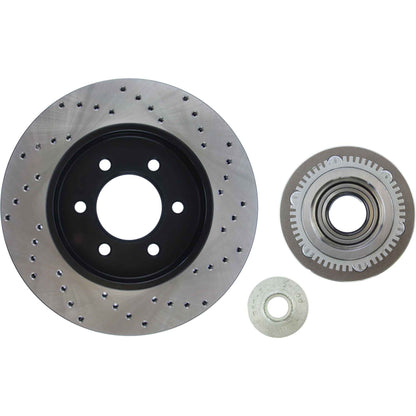 StopTech Sport Cross Drilled Brake Rotor; Front Right